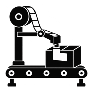 ラベル自動貼付機のアイコンのアイコン