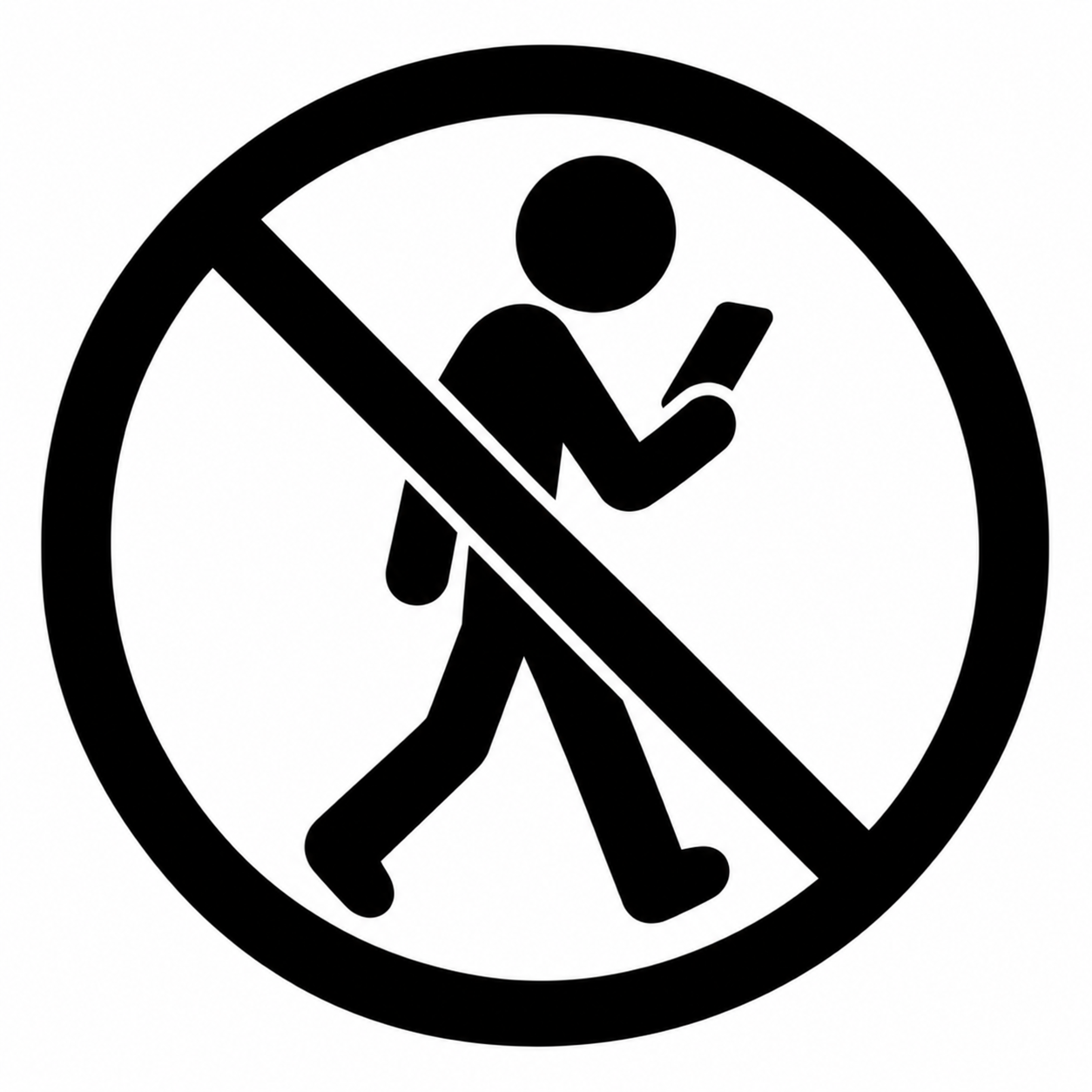 歩きスマホ禁止（安全標識）のアイコンのフリーアイコン・イラスト素材｜製造業向け無料ダウンロード