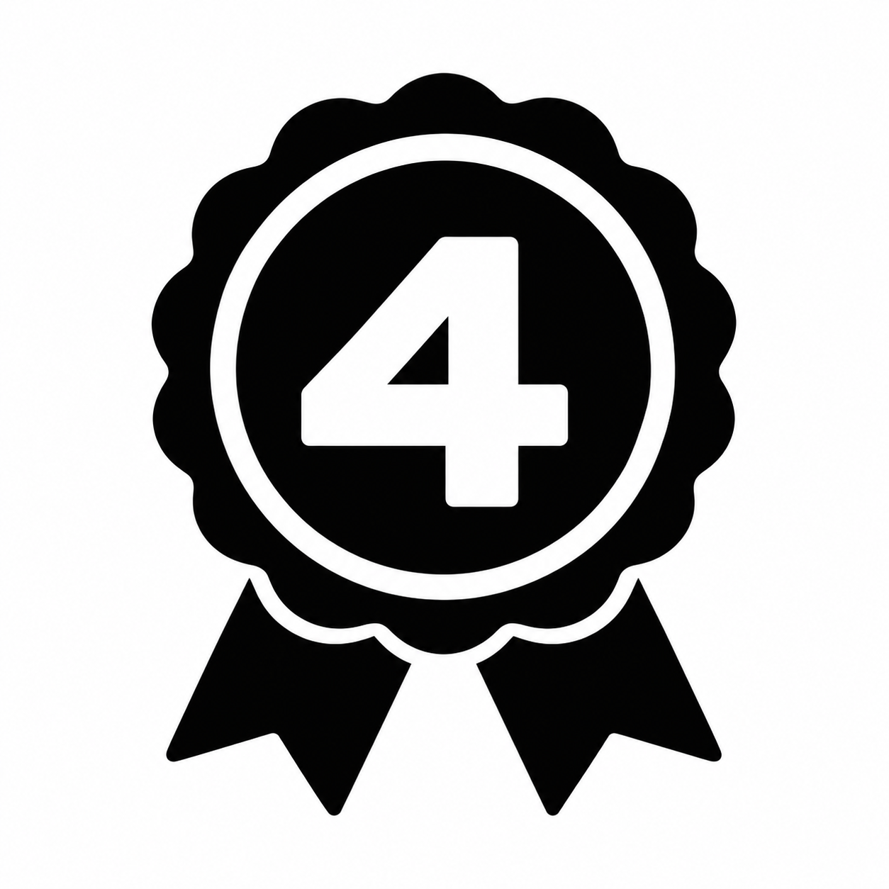 4位バッジのアイコンのフリーアイコン・イラスト素材｜製造業向け無料ダウンロード