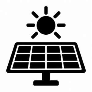 太陽電池パネルのアイコンのアイコン